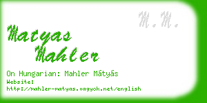 matyas mahler business card