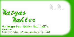 matyas mahler business card